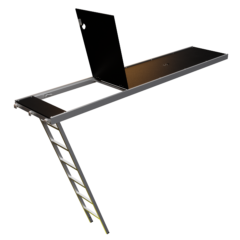 Plancher trappe aluminium/contreplaque avec échelle incorporée